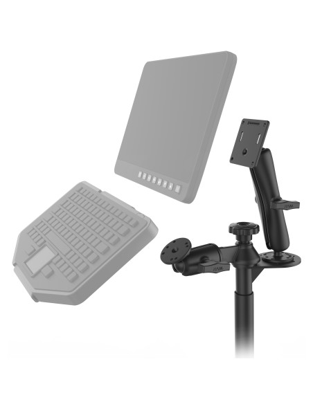 RAM® Tele-PoleT with 8" & 9" Poles and Double Ball 75x75mm VESA Mount