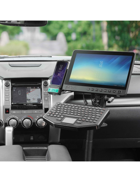 RAM® Tele-PoleT with 8" & 9" Poles and Double Ball 75x75mm VESA Mount