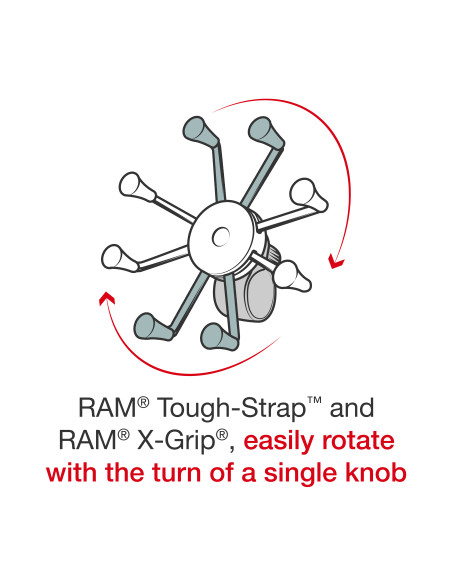 RAM® X-Grip® Phone Mount with RAM® Tough-StrapT Handlebar Base