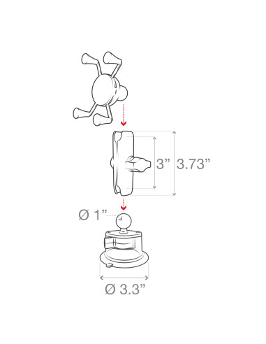 RAM® X-Grip® Phone Mount with Twist-LockT Suction Cup Base