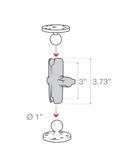 RAM® Composite Double Socket Arm - B Size Medium RAM® Composite Double Socket Arm - B Size Medium