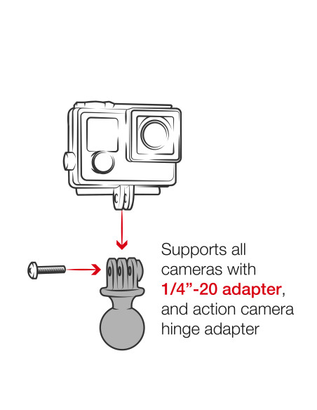 RAM® Tough-StrapT Double Ball Mount with Universal Action Camera Adapter