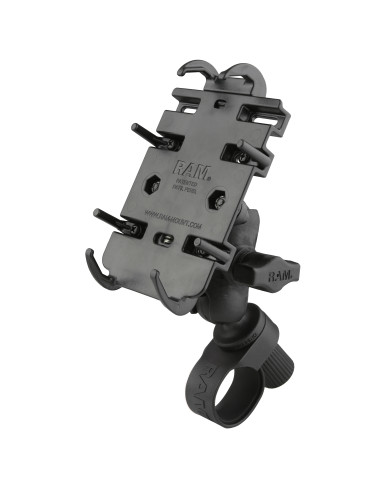 RAM® Quick-GripT Phone Mount with RAM® Tough-StrapT Handlebar Base