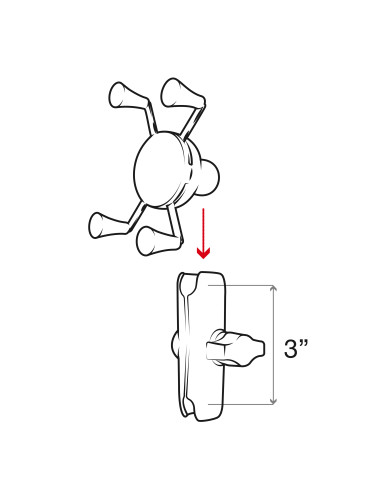 RAM® X-Grip® Phone Holder with Composite Double Socket Arm