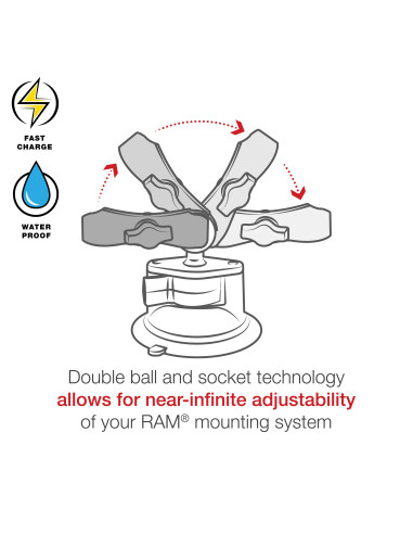 RAM® Tough-ChargeT 15W Wireless Charging Suction Cup Mount