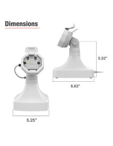 GDS® Uni-ConnT Powered Tilt & Swivel Dock with PoE - Gray
