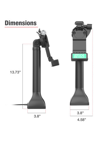 GDS® Uni-ConnT 14" Locking Pedestal Dock with PoE