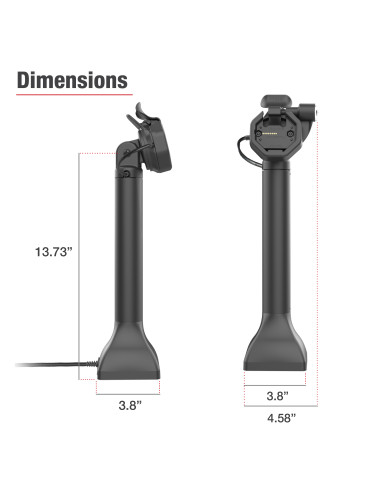 GDS® Uni-ConnT Powered 14" Locking Pedestal Dock with USB-C