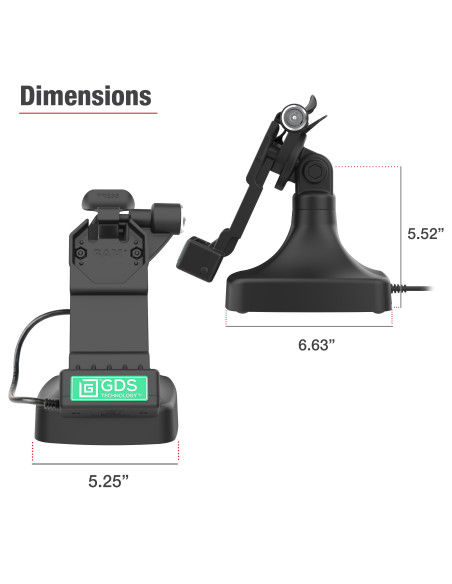 GDS® Uni-ConnT Locking Tilt & Swivel Dock with USB-C + Data GDS® Uni-ConnT Locking Tilt & Swivel Dock with USB-C + Data
