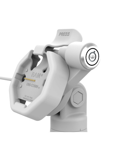 GDS® Uni-ConnT Powered Locking Tilt & Swivel Dock with USB-C - Gray