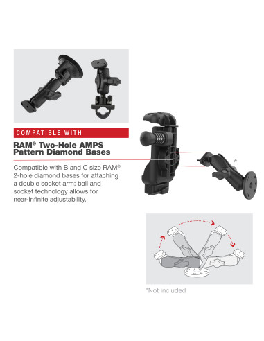 RAM® Combo-Locking Form-Fit Powered Dock for Zebra TC73 & TC78