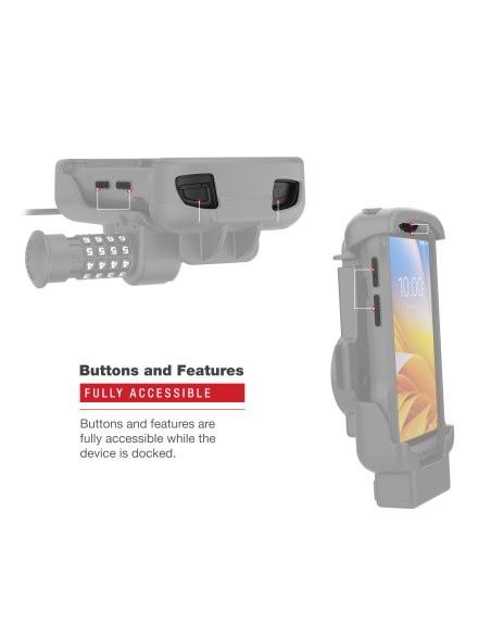 RAM® Combo-Locking Form-Fit Powered Dock for Zebra TC53 & TC58 RAM® Combo-Locking Form-Fit Powered Dock for Zebra TC53 & TC58