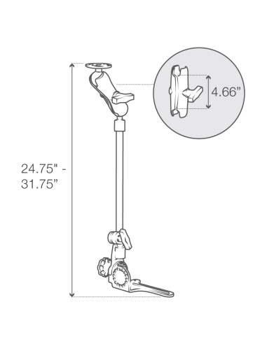 RAM® Pod HDT 30" Vehicle Mount with Round Plate