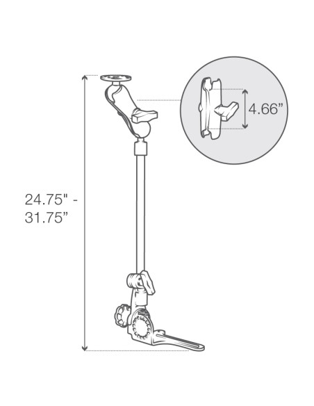 RAM® Pod HDT 30" Vehicle Mount with Round Plate