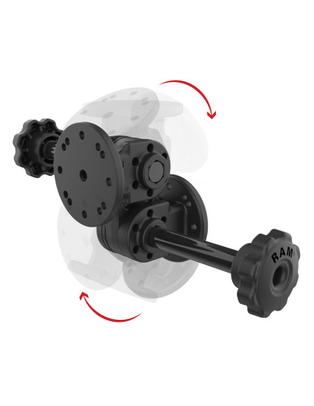 RAM® Dual Straight Pivot Mount with Knob