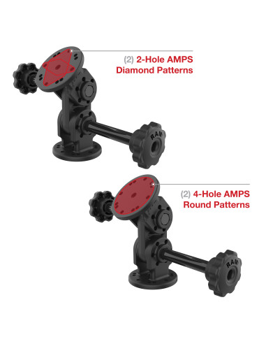 RAM® Dual Straight Pivot Mount with Knob