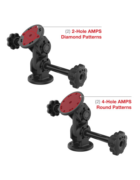 RAM® Dual Straight Pivot Mount with Knob