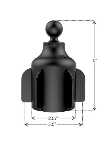RAM® StubbyT Cup Holder Mount with Double Socket Arm - Medium