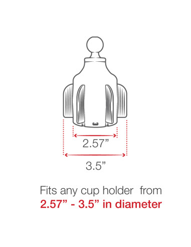 RAM® StubbyT Cup Holder Ball Base