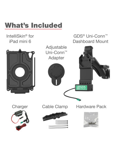 GDS® Uni-ConnT Vehicle Bundle for Apple iPad mini (A17 Pro) & mini 6