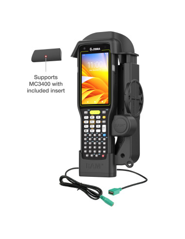RAM® Powered Dock + Single USB-A for Zebra MC3300/3400/3450