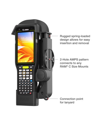 RAM® Spring Loaded Holder for Zebra MC3300/3400/3450