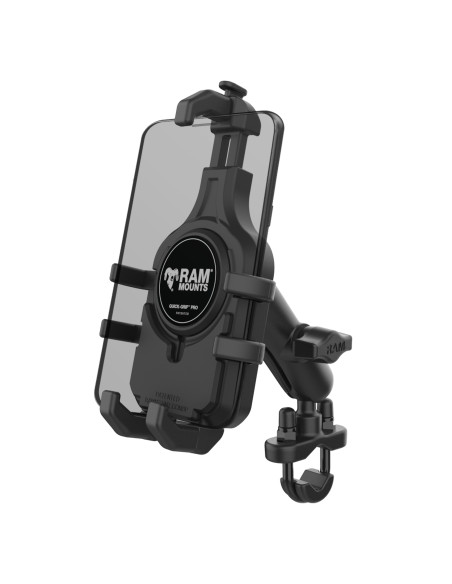 RAM® Quick-GripT Pro Phone Mount with Handlebar U-Bolt Base - Medium