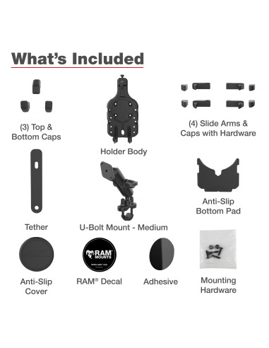 RAM® Quick-GripT Pro Phone Mount with Handlebar U-Bolt Base - Medium