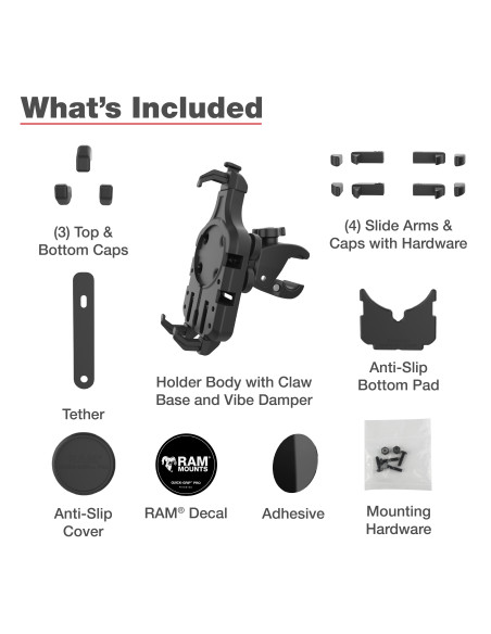 RAM® Quick-GripT Pro Vibration Damping Phone Mount with Tough-ClawT