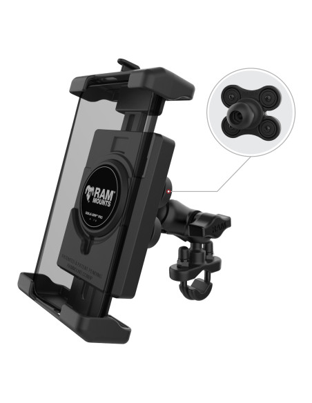 RAM® Quick-GripT Pro XL Vibration Damping Phone Mount with U-Bolt Base
