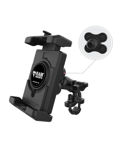 RAM® Quick-GripT Pro XL Vibration Damping Phone Mount with U-Bolt Base