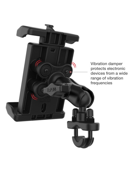 RAM® Quick-GripT Pro XL Vibration Damping Phone Mount with U-Bolt Base