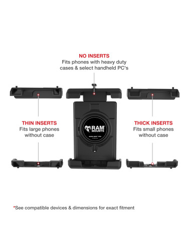 RAM® Quick-GripT Pro XL Vibration Damping Phone Mount with U-Bolt Base