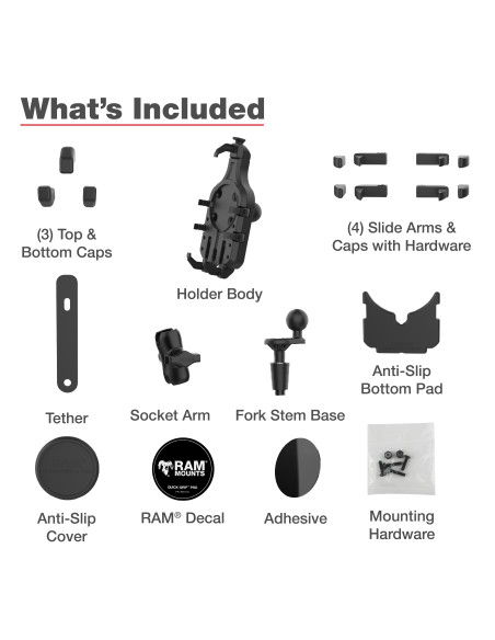 RAM® Quick-GripT Pro Phone Mount with Fork Stem Base - Short