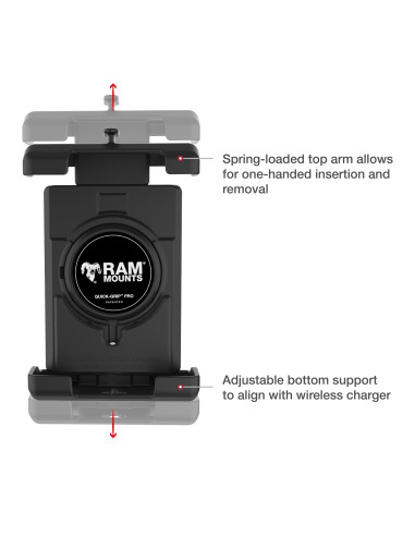 RAM® Quick-GripT Pro XL Phone Mount with Fork Stem Base - Short