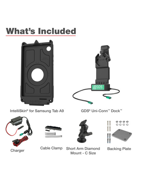 GDS® Uni-ConnT Klein VALOR PTT Vehicle Bundle for Samsung Tab A9