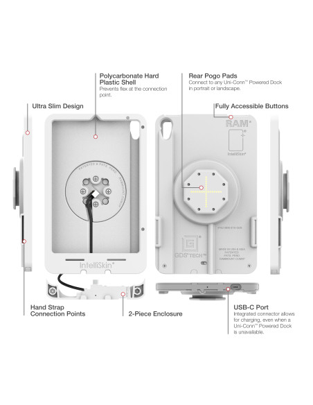 IntelliSkin® Thin-CaseT for iPad mini 6 & A17 Pro (Rear Pogo Pads) Gray