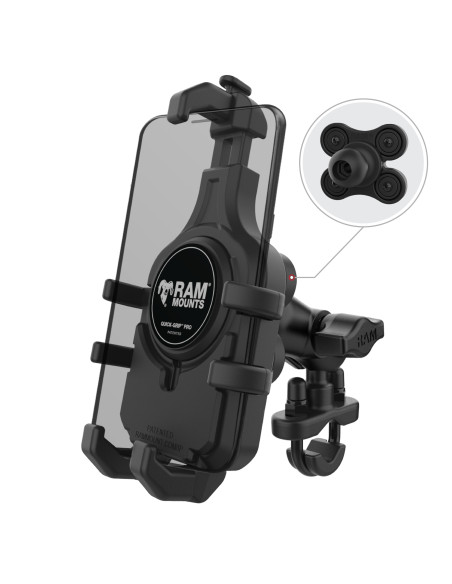 RAM® Quick-GripT Pro Vibration Damping Phone Mount with U-Bolt Base