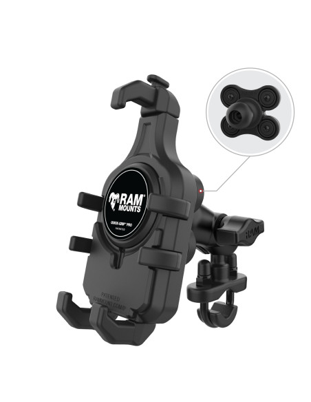 RAM® Quick-GripT Pro Vibration Damping Phone Mount with U-Bolt Base