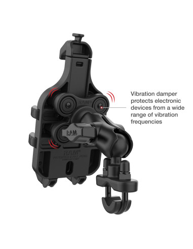 RAM® Quick-GripT Pro Vibration Damping Phone Mount with U-Bolt Base