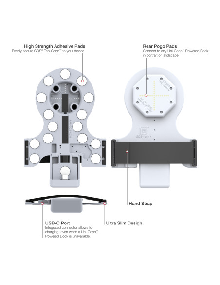 GDS® Tab-ConnT for OtterBox Defender Cases (Rear Pogo Pads) - Gray