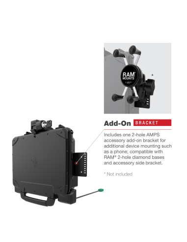 RAM® Power + Data Locking Dock for Zebra ET8x 2-in-1 Tablet