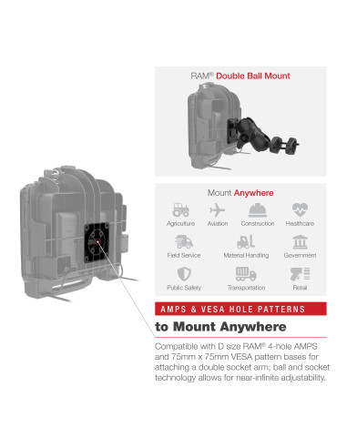RAM® Power + Data Locking Dock for Zebra ET8x 2-in-1 Tablet