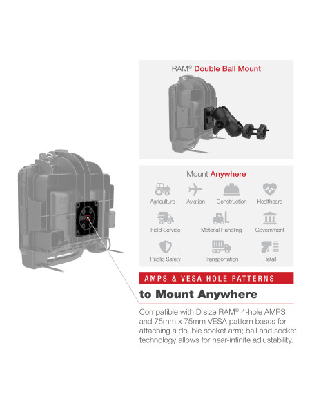 RAM® Power + Data Locking Dock for Zebra ET8x 2-in-1 Tablet RAM® Power + Data Locking Dock for Zebra ET8x 2-in-1 Tablet
