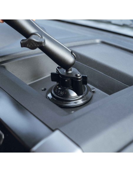 RAM® Black 3.5" Adhesive Plate for Suction Cups