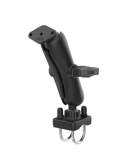 RAM® Double U-Bolt Rail Mount for Smaller Rails with Diamond Plate RAM® Double U-Bolt Rail Mount for Smaller Rails with Diamond Plate