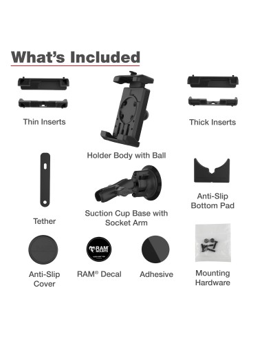 RAM® Quick-GripT Pro XL Phone Mount with Twist-LockT Suction Cup