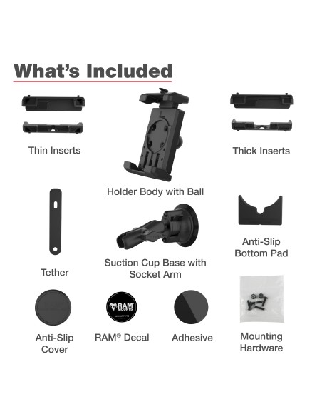 RAM® Quick-GripT Pro XL Phone Mount with Twist-LockT Suction Cup