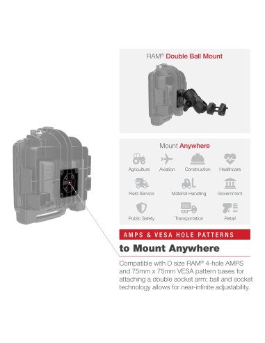 RAM® Locking Form-Fit Holder for Zebra ET8x 2-in-1 Tablet