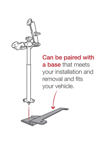 RAM® Tele-PoleT with 12" & 18" Poles and Double Ball Mount